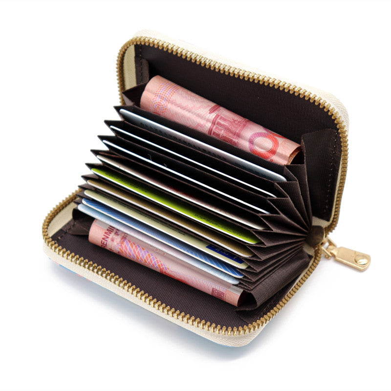 Wholesale Anti-demagnetic card holder,  multiple card slots,  zipper coin purse,  large capacity